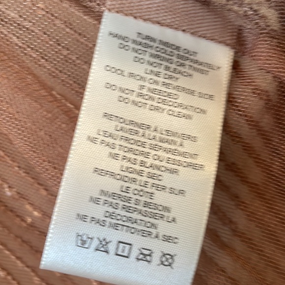 Anthropologie Bronze Sequin Blouse $130 Top XS Small Petite L/S Button Down NWT - Picture 11 of 12